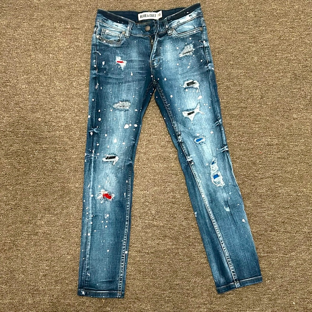 Girls Distressed Blue Cult Jeans